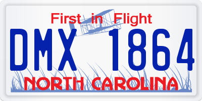 NC license plate DMX1864
