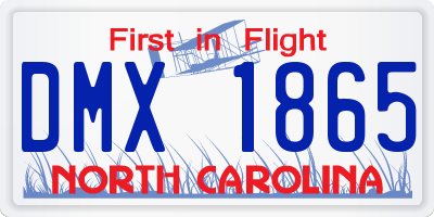 NC license plate DMX1865