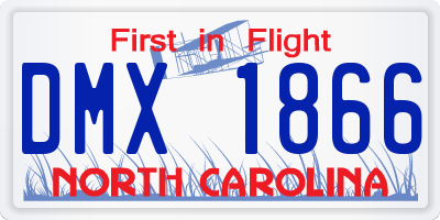 NC license plate DMX1866