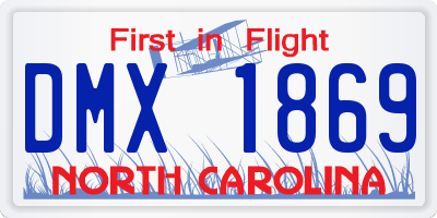 NC license plate DMX1869