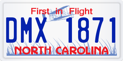 NC license plate DMX1871