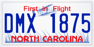 NC license plate DMX1875