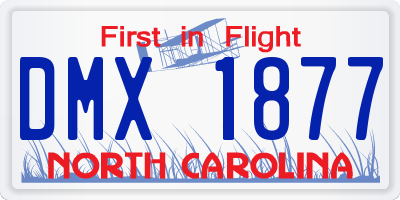 NC license plate DMX1877