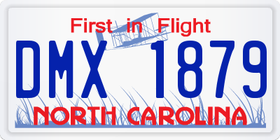 NC license plate DMX1879