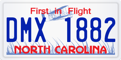 NC license plate DMX1882
