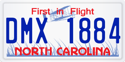 NC license plate DMX1884