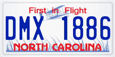NC license plate DMX1886