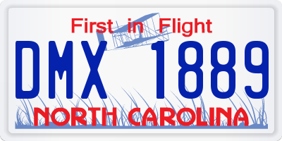 NC license plate DMX1889