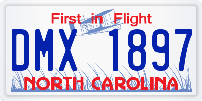 NC license plate DMX1897