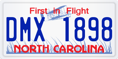 NC license plate DMX1898