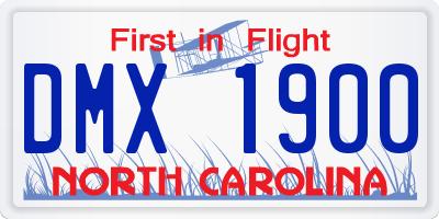 NC license plate DMX1900