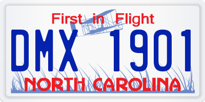 NC license plate DMX1901