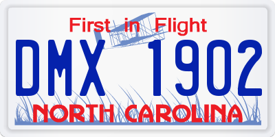 NC license plate DMX1902