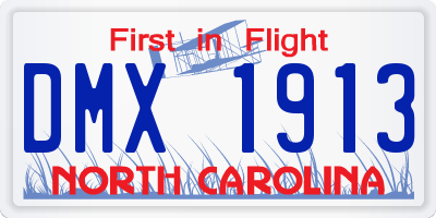 NC license plate DMX1913