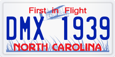 NC license plate DMX1939