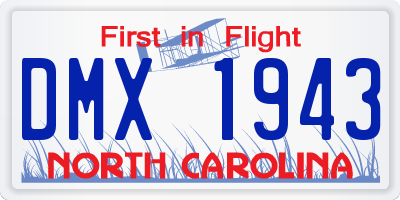 NC license plate DMX1943