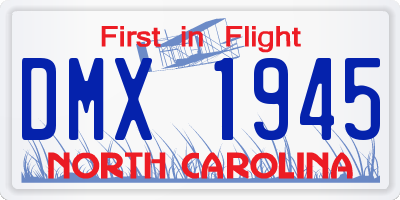 NC license plate DMX1945