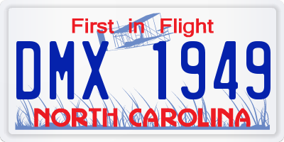 NC license plate DMX1949
