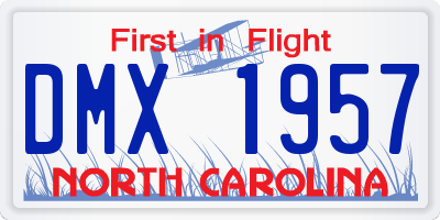 NC license plate DMX1957