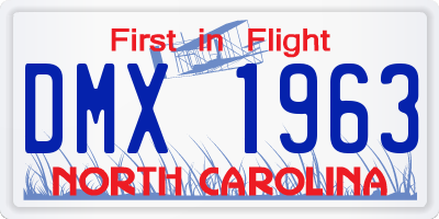 NC license plate DMX1963