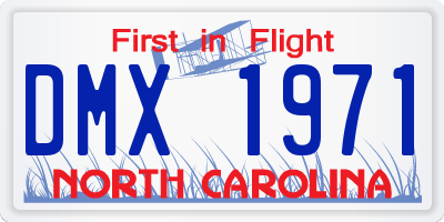 NC license plate DMX1971
