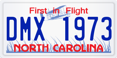 NC license plate DMX1973