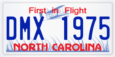 NC license plate DMX1975