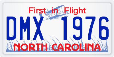 NC license plate DMX1976
