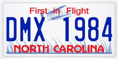 NC license plate DMX1984