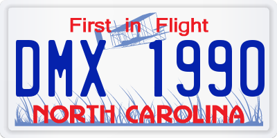 NC license plate DMX1990