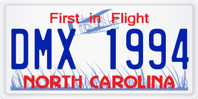 NC license plate DMX1994