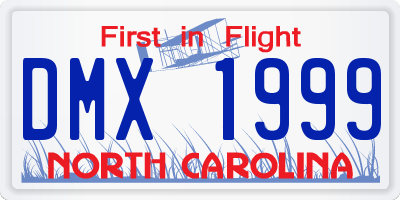 NC license plate DMX1999