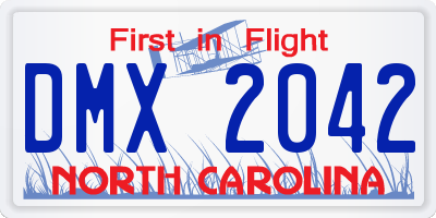 NC license plate DMX2042