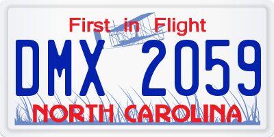 NC license plate DMX2059
