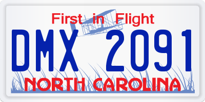 NC license plate DMX2091