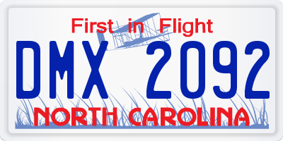 NC license plate DMX2092