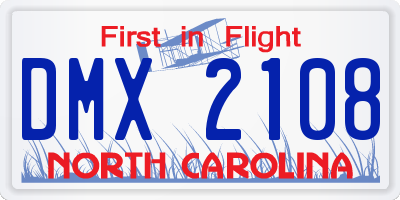 NC license plate DMX2108