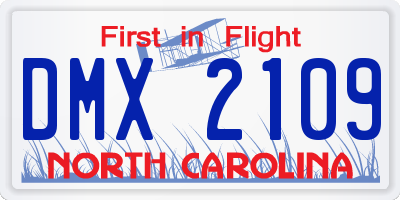 NC license plate DMX2109