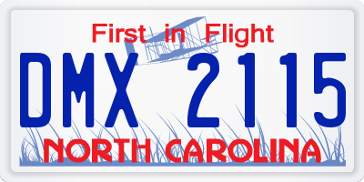 NC license plate DMX2115