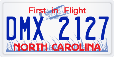 NC license plate DMX2127
