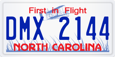 NC license plate DMX2144