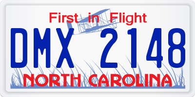 NC license plate DMX2148