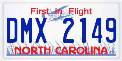 NC license plate DMX2149