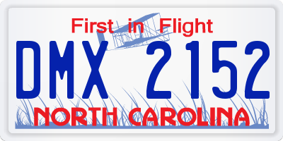 NC license plate DMX2152