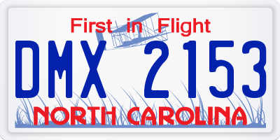 NC license plate DMX2153