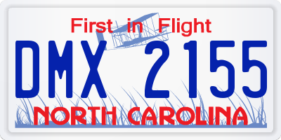 NC license plate DMX2155