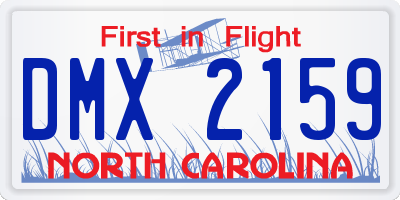 NC license plate DMX2159