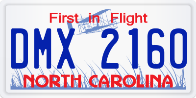 NC license plate DMX2160