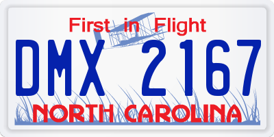 NC license plate DMX2167