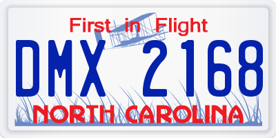 NC license plate DMX2168